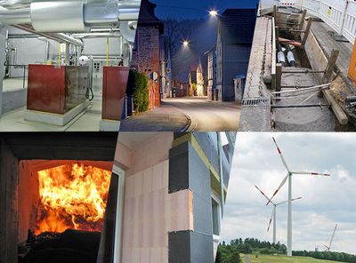 Collage zu Ingenieur- bzw. Energiedienstleistungen der HessenEnergie Collage zu Ingenieur- bzw. Energiedienstleistungen der HessenEnergie